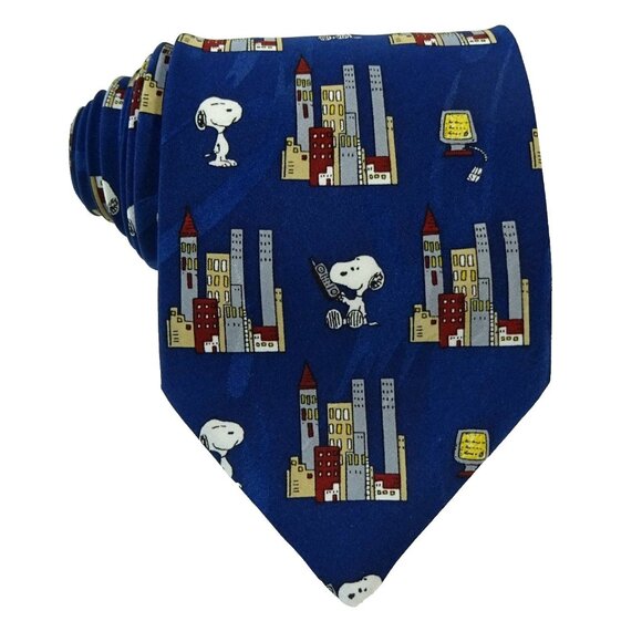 City Dog Snoopy Tie Peanuts Cartoon Funny Necktie - Picture 2 of 4